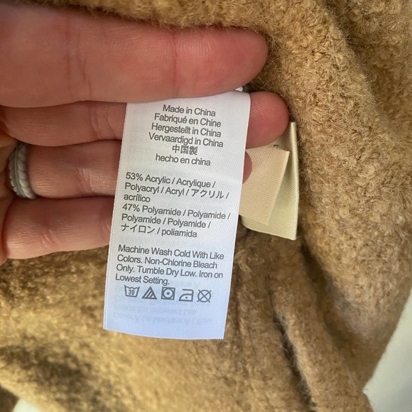 Madewell Gallatin Shawl Collar Cardigan Sweater, Camel Brown, Size Large - Picture 5 of 8